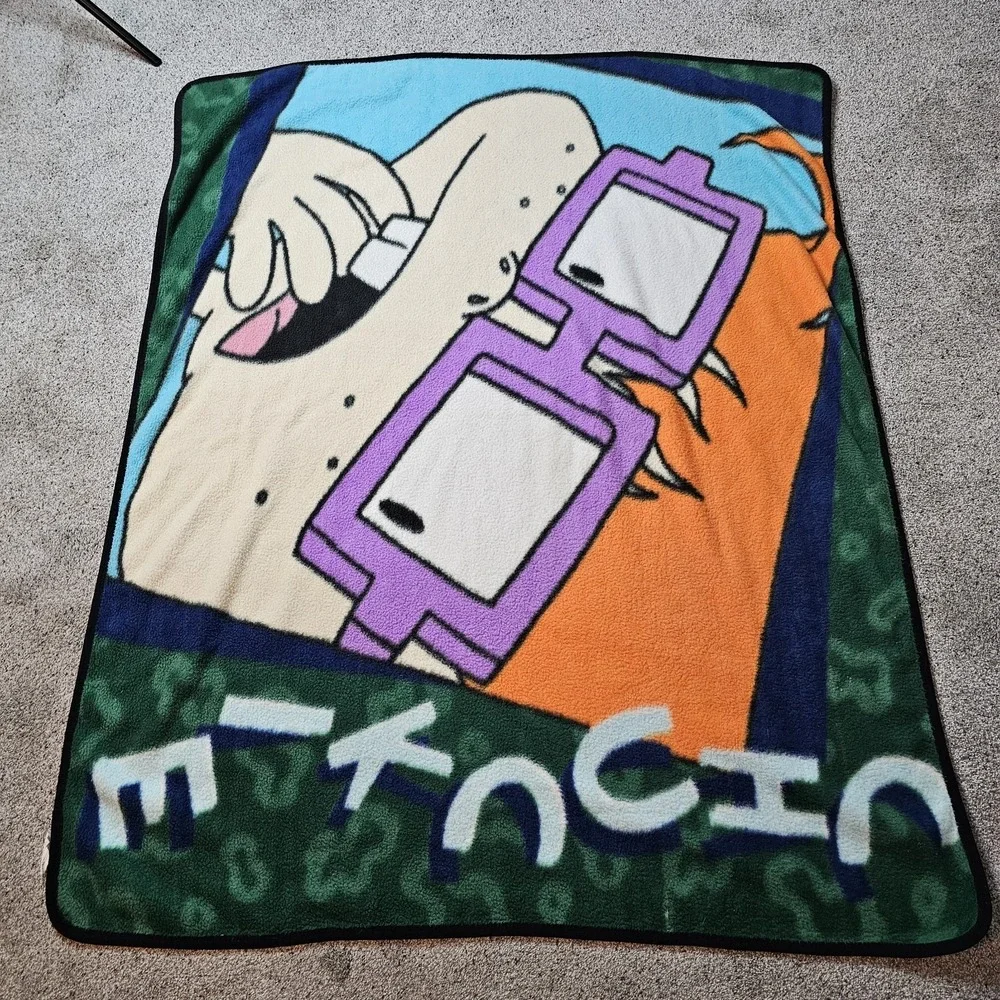 Vintage Rare 1998 Rugrats Fleece Throw Blanket ~ CHUCKIE 90's Nickelodeon 50x60